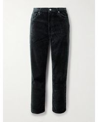 FRAME - Le Sleek Cropped Cotton-Blend Velvet Bootcut Pants - Lyst