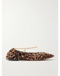 Stella McCartney - Embellished Leopard-Print Velvet Ballerina Flats - Lyst