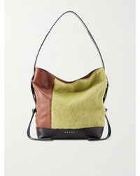 Marni - Pod 2.0 Leather And Calf Hair Shoulder Bag - Lyst