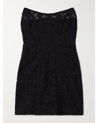 Dolce & Gabbana - Cotton-Blend Lace Bustier Mini Dress - Lyst