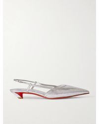 Christian Louboutin - Miss Z Slingina 25 Slingback-Pumps Aus Metallic-Leder - Lyst