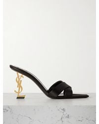 Saint Laurent - Opyum Satin Mules - Lyst