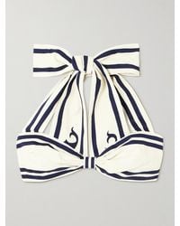 ALÉMAIS - Marine Bustier Aus Biobaumwolle Mit Streifen Und Neckholder - Lyst