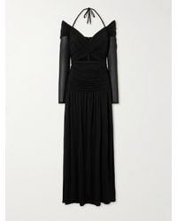 Zimmermann - Illuminate Cold-Shoulder Cutout Pleated Chiffon Halterneck Maxi Dress - Lyst