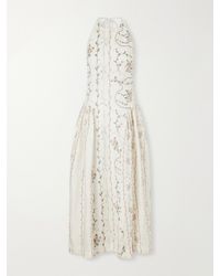 Agua Bendita - Balsa Navegante Embroidered Linen Maxi Dress - Lyst