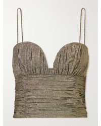 Ulla Johnson - Vina Cropped Metallic Taffeta Tank - Lyst