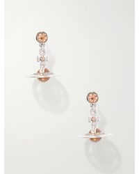 Vivienne Westwood - New Petite Orb-Tone Cubic Zirconia Earrings - Lyst