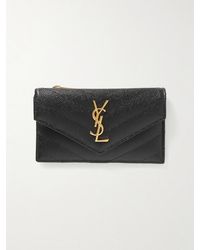 Saint Laurent - Monogramme Quilted Textured-Leather Wallet - Lyst
