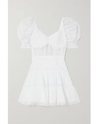 Charo Ruiz Katharine Guipure Lace And Cotton-blend Voile Mini Dress - White