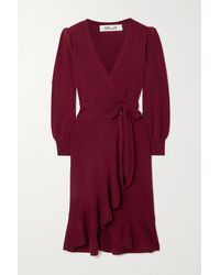 Diane von Furstenberg Kennedy Ruffled Wool And Cashmere-blend Wrap Dress - Red