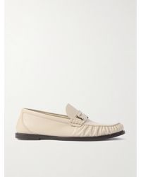 Saint Laurent - Laurent Glossed-Leather Loafers - Lyst