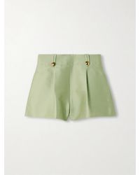 Zimmermann - Luna Wool And Silk-Blend Shorts - Lyst