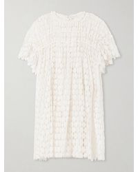 Ulla Johnson - Layla Pleated Cotton-Blend Lace Mini Dress - Lyst