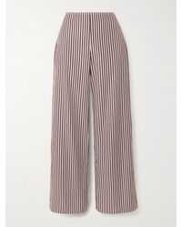 LIBEROWE - The Vanguard Striped Cotton-Poplin Wide-Leg Pants - Lyst