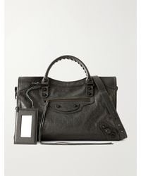 Balenciaga - Le City Medium Embellished Crinkled-Leather Shoulder Bag - Lyst