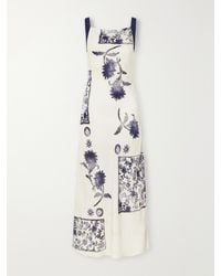 SIR. - Phillipa Twist-Detailed Floral-Print Satin Maxi Dress - Lyst