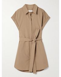 Matteau - Belted Organic Cotton-Poplin Mini Shirt Dress - Lyst