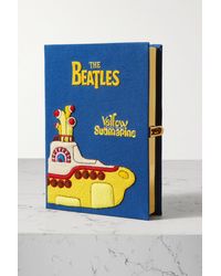 Olympia Le-Tan The Beatles Yellow Submarine Embroidered Appliquéd Canvas Clutch - Blue
