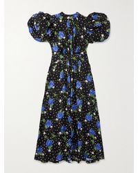 ROTATE BIRGER CHRISTENSEN - Noon Open-Back Printed Satin Midi Dress - Lyst
