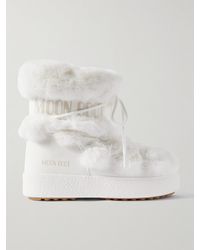 Moon Boot - Ltrack Monaco Faux Fur-Trimmed Shell And Faux Leather Snow Boots - Lyst