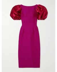 D'Estree - Suzanne Faille-Trimmed Crepe Midi Dress - Lyst