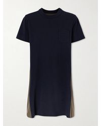 Sacai - Shell-Paneled Cotton-Blend Jersey Mini Dress - Lyst