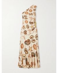 FARM Rio - Embellished Gathered One-Shoulder Printed Woven Midi Dress - Lyst