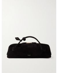 Alaïa - Le Teckel Leather-Trimmed Suede Clutch - Lyst