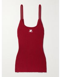 Courreges - Reedition Tanktop Aus Rippstrick Mit Applikation - Lyst
