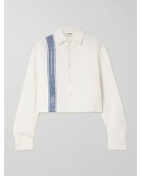 JW Anderson - Cropped Linen-Jacquard Shirt - Lyst