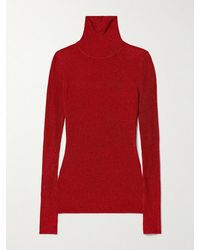 Isabel Marant - Jaelis Metallic Ribbed-Knit Turtleneck Sweater - Lyst