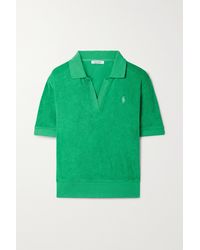 Sporty & Rich Polohemd Aus Baumwollfrottee Mit Stickerei - Grün