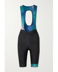 Rapha Women's 100 Core Panelled Printed Stretch Cycling Bib Shorts - Blue