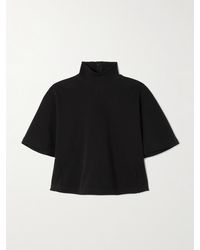 Alaïa - Verkürztes T-Shirt Aus Baumwoll-Jersey Mit Stehkragen - Lyst