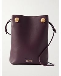 Loewe Pebble Embellished Leather Shoulder Bag in Black | Lyst