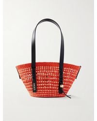 Loewe - Paula's Ibiza Braid Basket Small Leather-Trimmed Raffia Shoulder Bag - Lyst