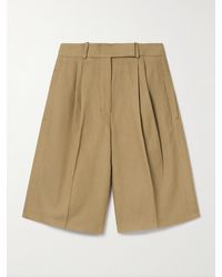 Proenza Schouler - Jenny Shorts Aus Twill Aus Einer Baumwoll-Leinenmischung Mit Falten - Lyst