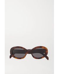 Celine Sonnenbrille Mit Ovalem Rahmen Aus Azetat In Hornoptik - Braun