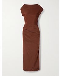 Proenza Schouler - Tasa Draped Crepe De Chine Midi Dress - Lyst