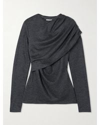 Isabel Marant - Asna Draped Wool And Cotton-Blend Jersey Top - Lyst
