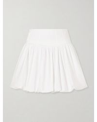 Jonathan Simkhai - Pippa Pleated Cotton-Blend Poplin Mini Skirt - Lyst
