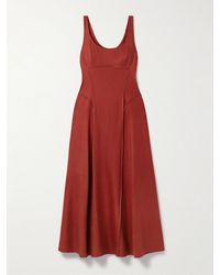 Adam Lippes - Shay Paneled Stretch-Canvas Midi Dress - Lyst