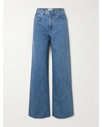 SLVRLAKE Denim - Grace Frayed Mid-Rise Wide-Leg Jeans - Lyst