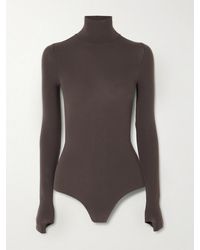 Commando - String-Body Aus Stretch-Jersey Mit Stehkragen - Lyst