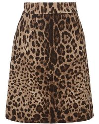 Dolce & Gabbana Rock Aus Woll-crêpe Mit Leopardenprint - Mehrfarbig