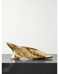 Dries Van Noten - Metallic Croc-Effect Leather Mules - Lyst