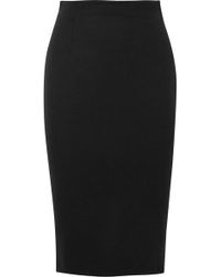 Alexander McQueen Grain De Poudre Wool Pencil Skirt - Black