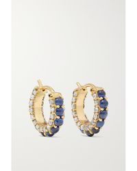 Ileana Makri - Streamflow 18-Karat, Sapphire And Diamond Hoop Earrings - Lyst