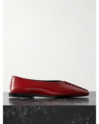 Jil Sander - Ballerinas Aus Leder Mit Nieten - Lyst