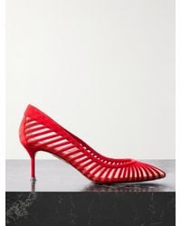 Aquazzura - Passions 65 Suede And Mesh Pumps - Lyst